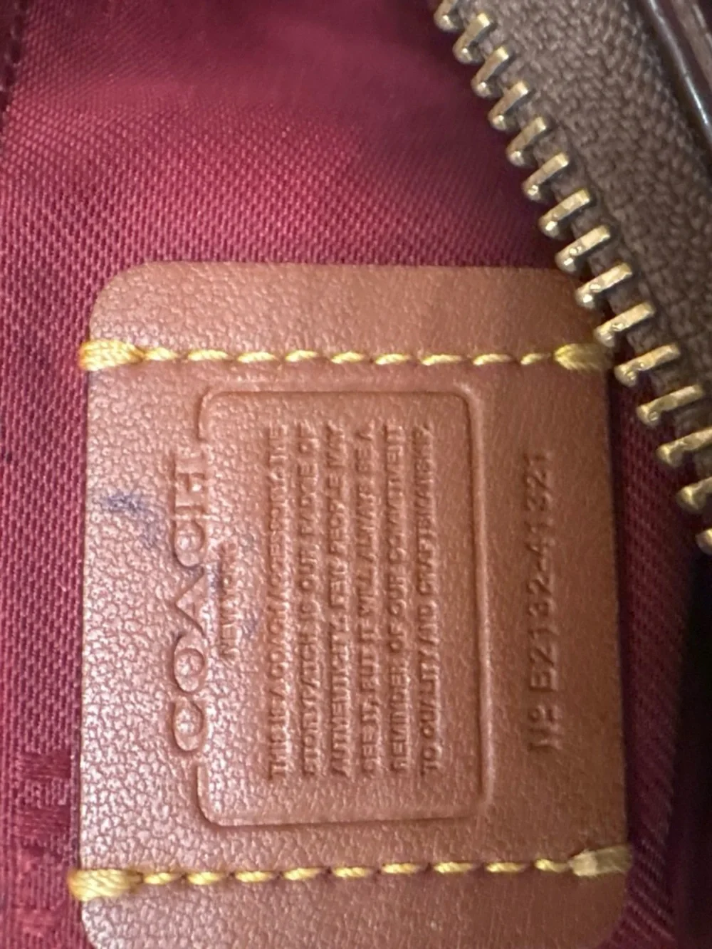 Coach Brown and Tan Signature Crossbody with Leather Stripe